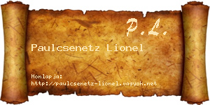 Paulcsenetz Lionel névjegykártya