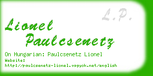lionel paulcsenetz business card